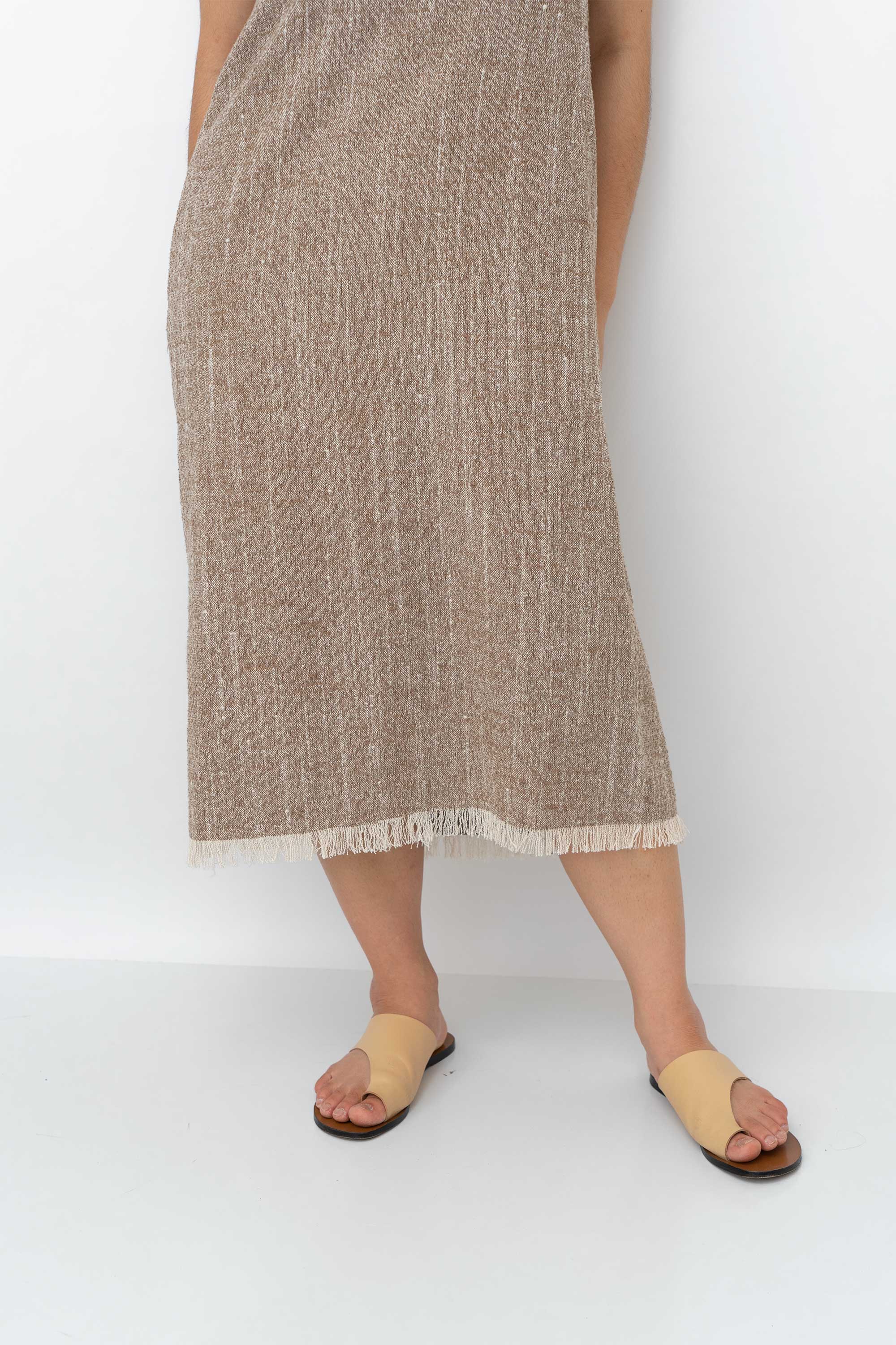 MISSING YOU ALREADY V-NECK FRINGE DRESS