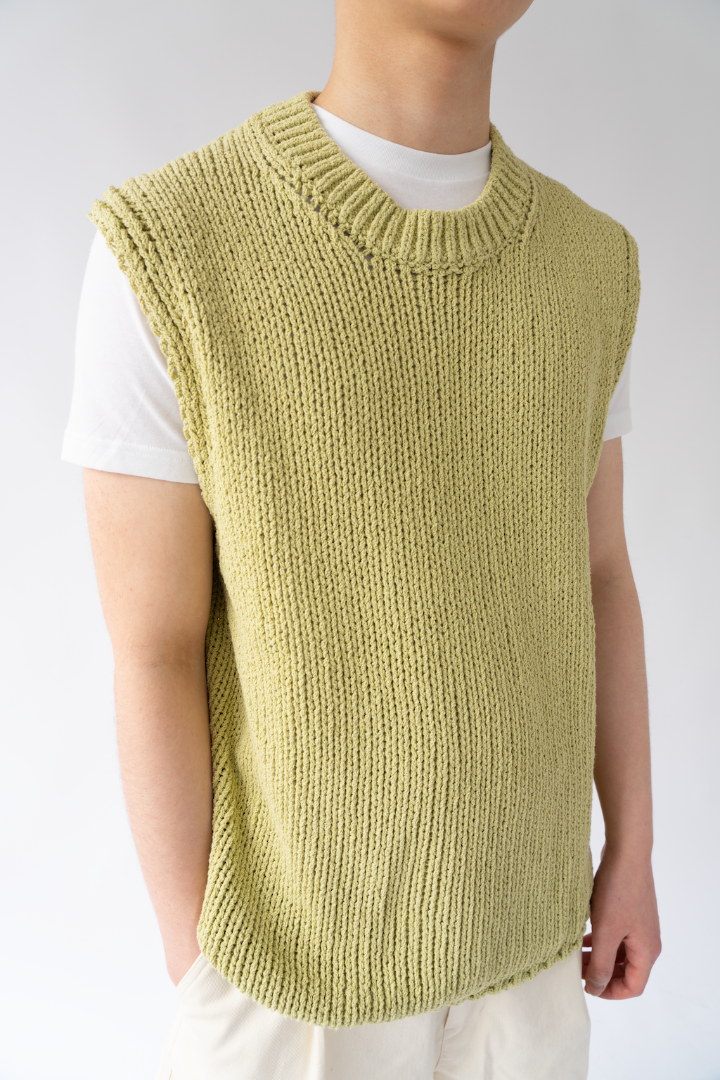green knit vest 