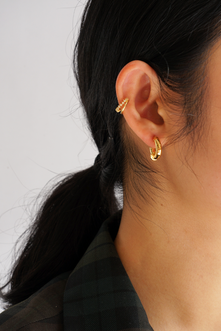 WANDERLUST DOUBLE PAVE GOLD EAR CUFF