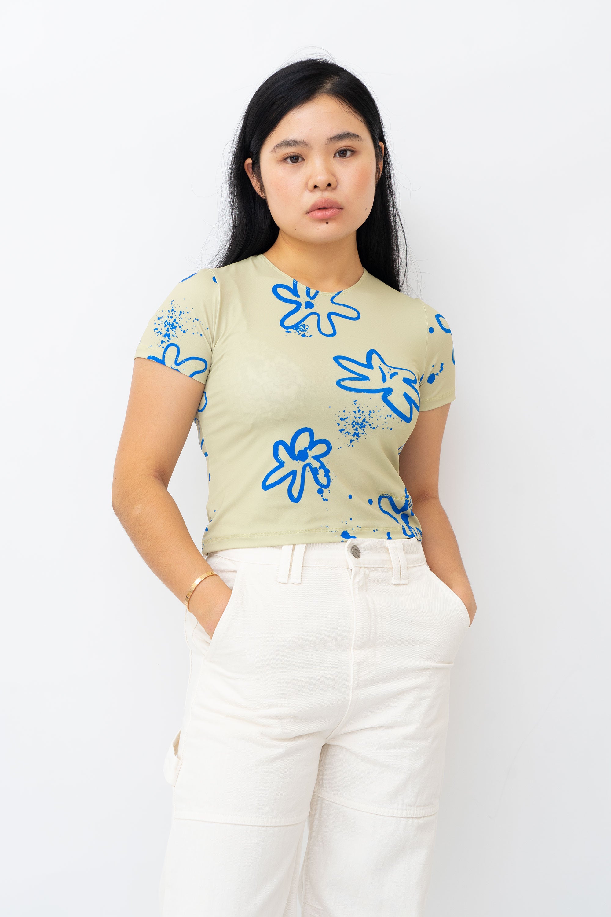 tシャツ THE OPEN PRODUCT FLOWER BABY T-SHIRT GTO222TS004 レディース TheOpen Product tシャツ THE OPEN PRODUCT FLOWER BABY T-SHIRT