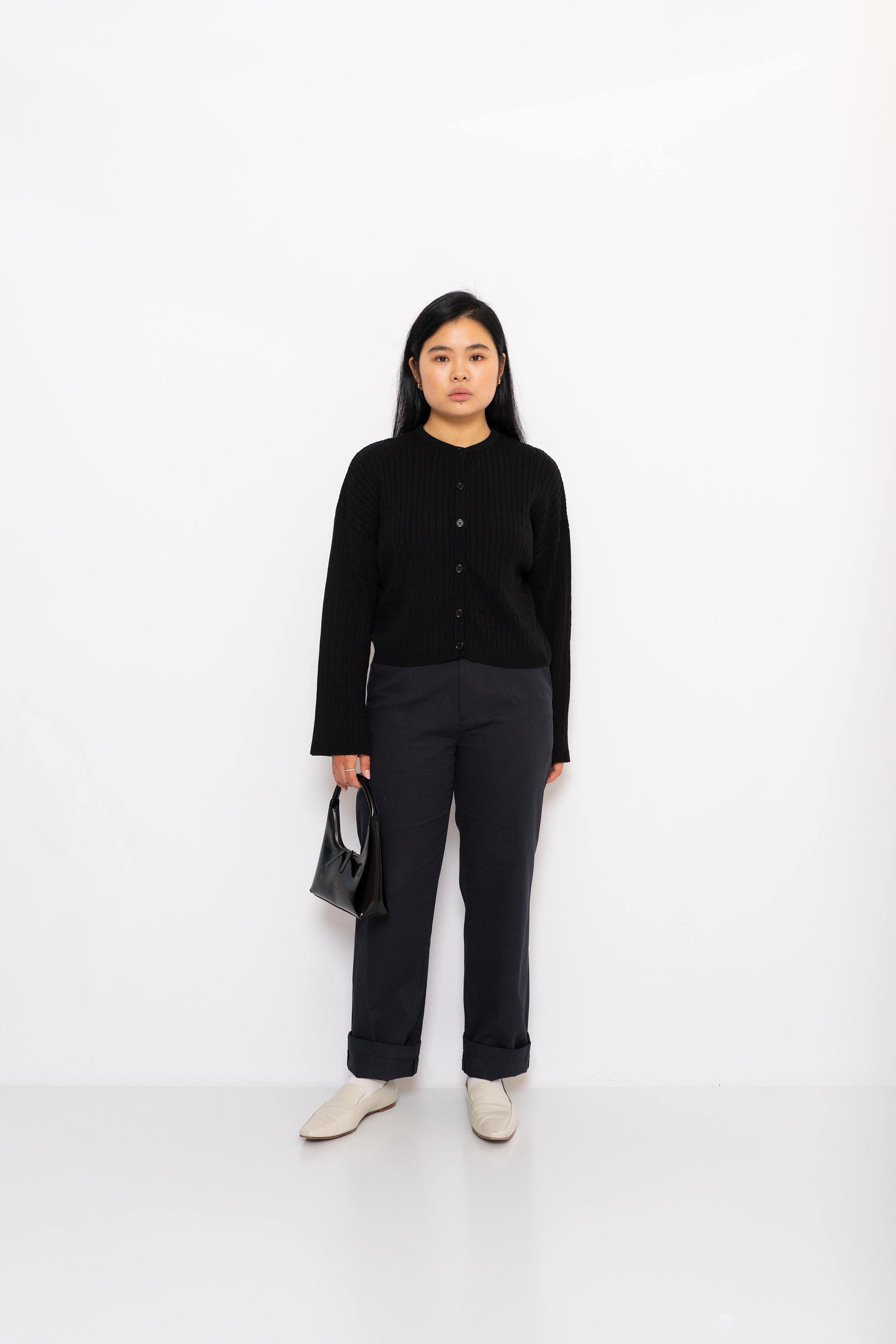 NOTHING WRITTEN HEAVY-COTTON STRAIGHT FIT PANTS DARK NAVY