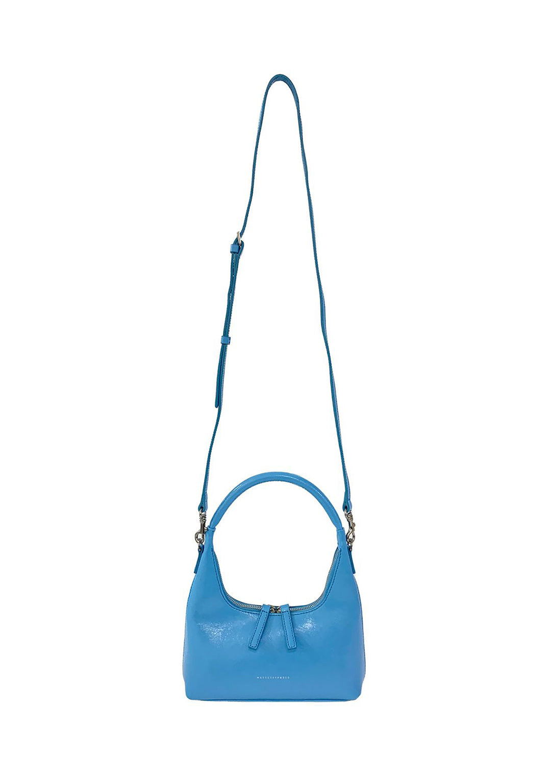 Marge Sherwood Crinkled Leather Zipper Small Bag - Neon Blue