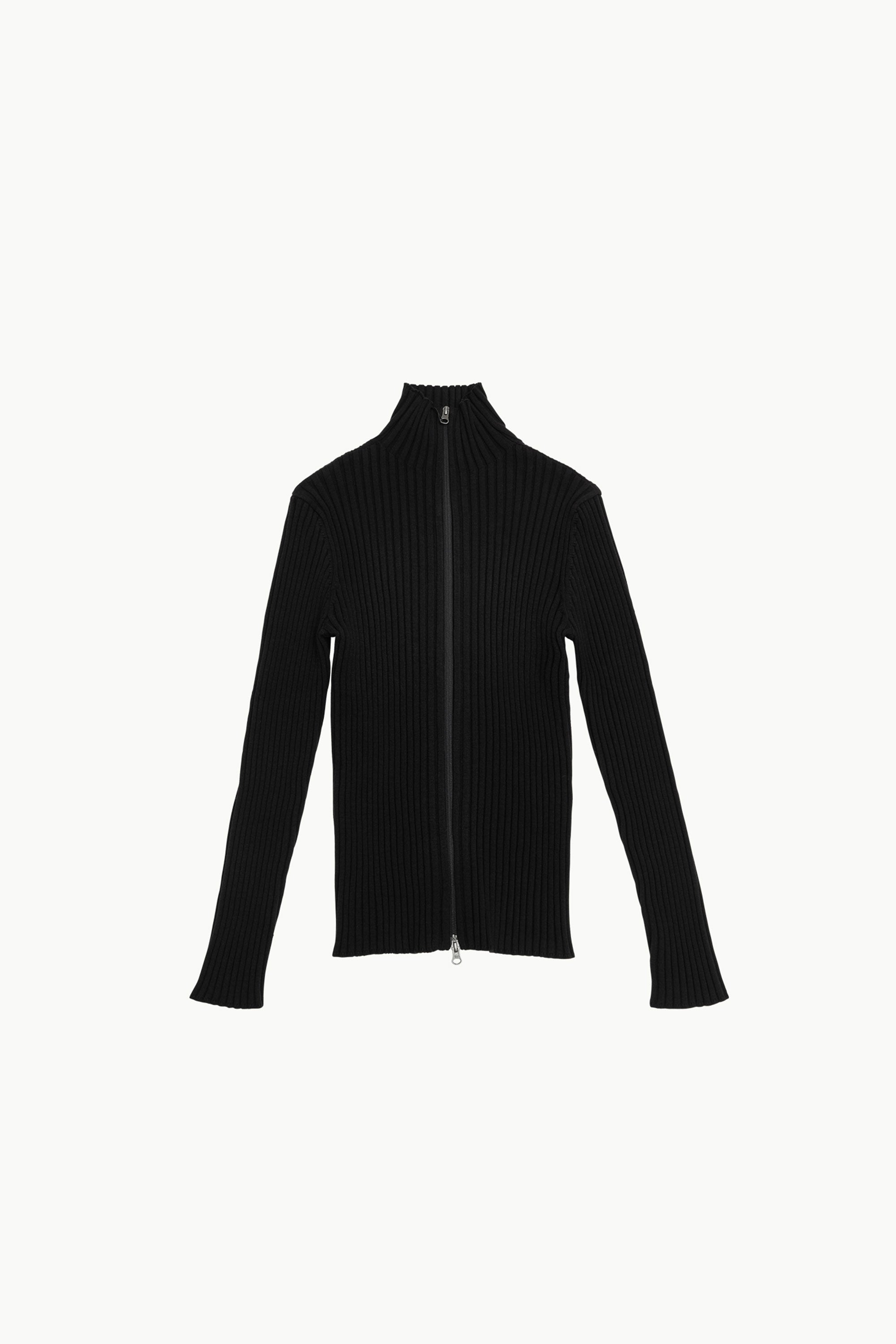 AMOMENTO Ribbed High-Neck Cardigan | Knitwear | OEUVR – OEUVR