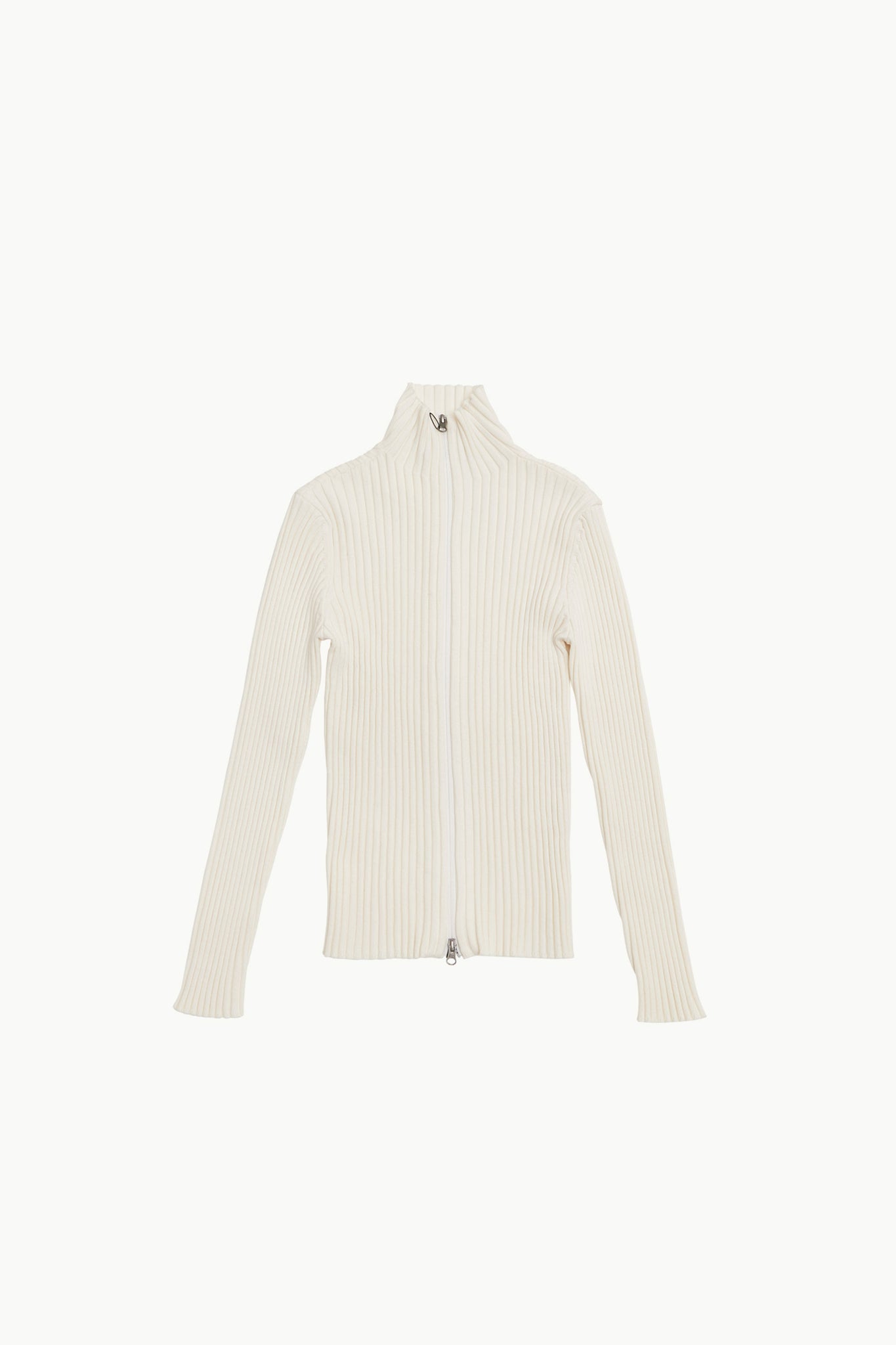 AMOMENTO Ribbed High-Neck Cardigan | Knitwear | OEUVR – OEUVR