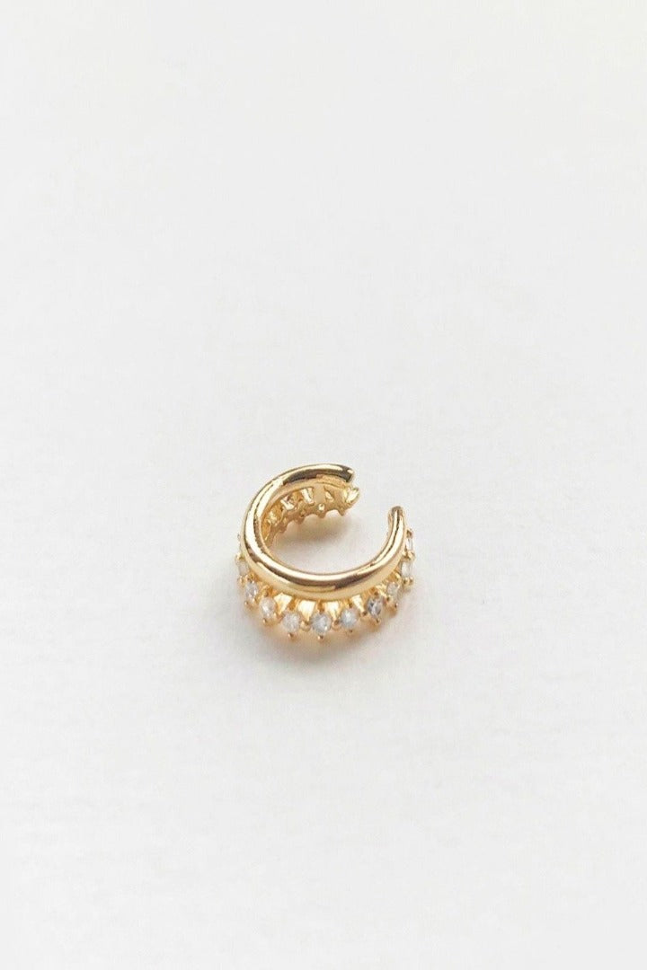 WANDERLUST DOUBLE PAVE GOLD EAR CUFF
