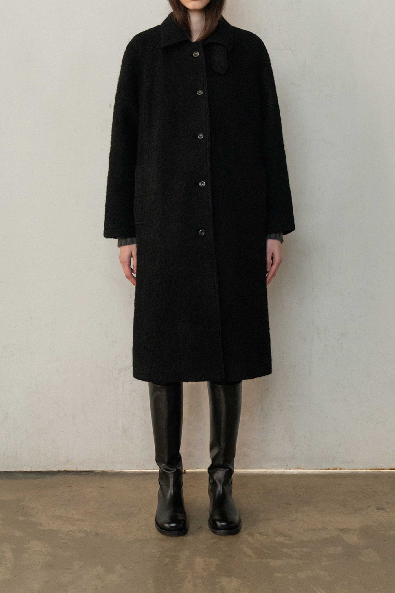 NOTHING WRITTEN Boucle coat バッグを含む コートロングコート