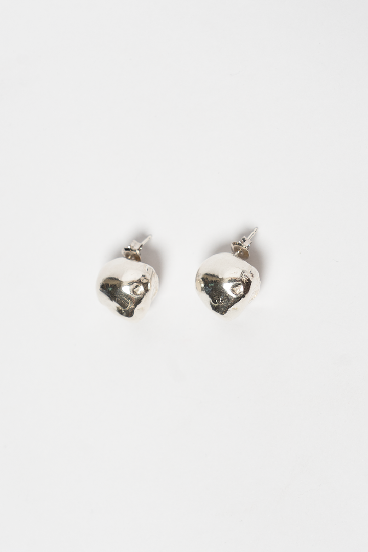 RELEASED FROM LOVE OVERSIZED CAST PEARL STUDS STERLING SILVER