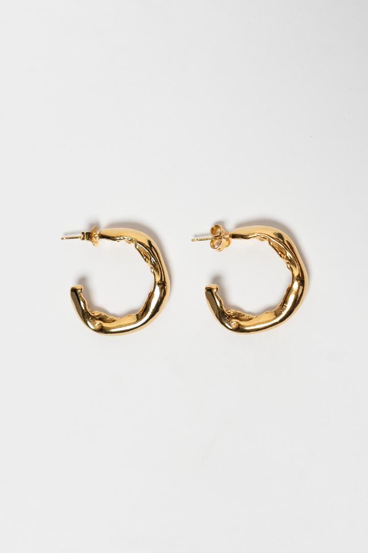 RELEASED FROM LOVE CLASSIC HOOPS 001 GOLD VERMEIL
