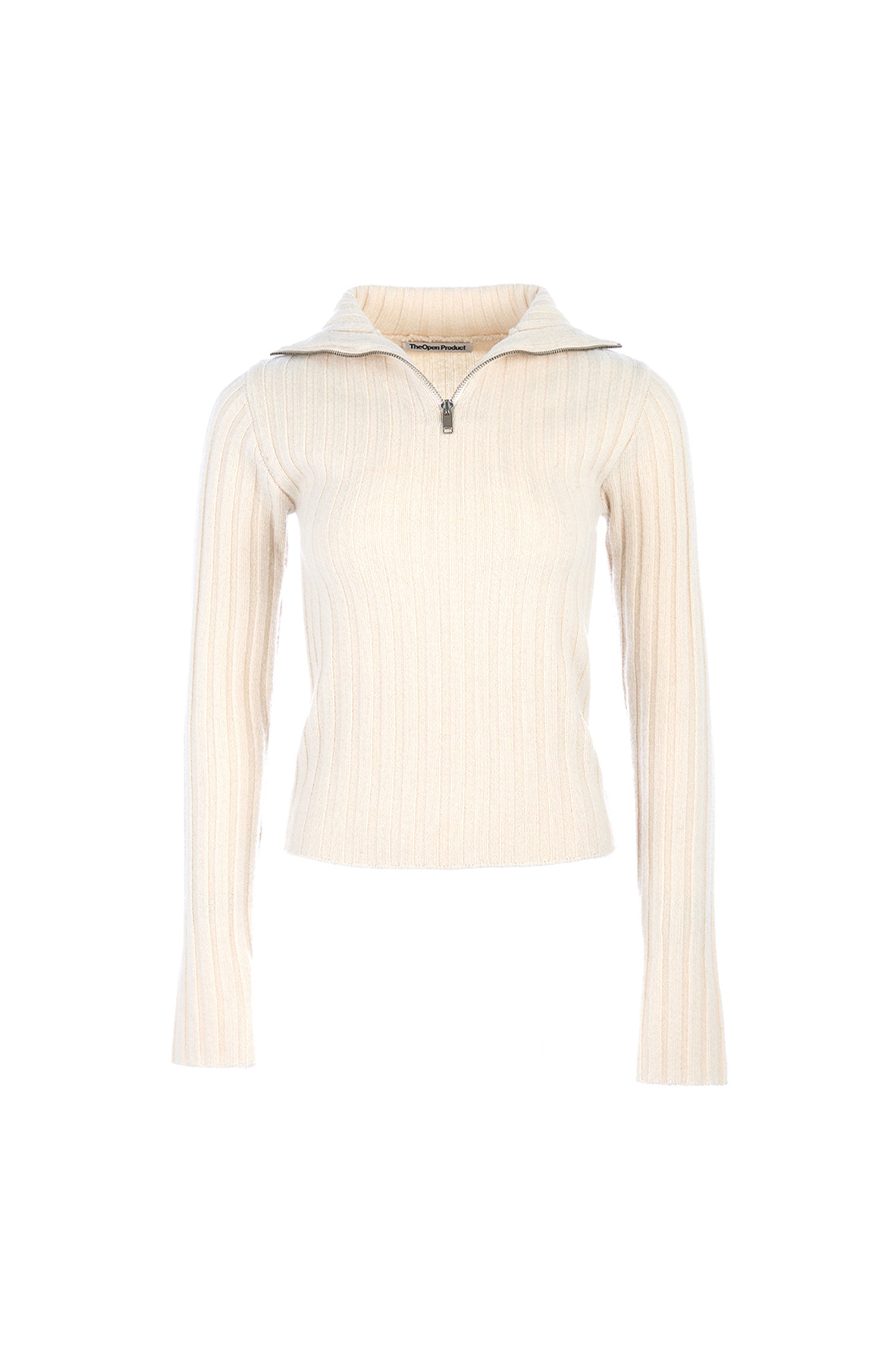 OPEN YY HALF ZIP TURTLE NECK KNIT