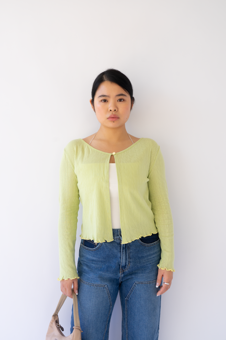MARGARIN FINGERS ONE BUTTON CARDIGAN