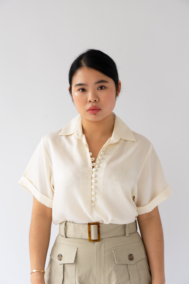 RALLY MOVEMENT THE SOFTEST SILK BUTTON BLOUSE