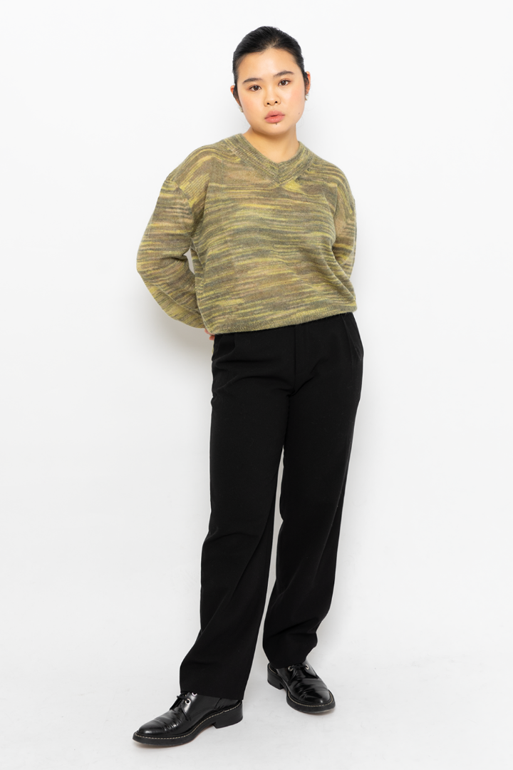 OPEN YY V-NECK COLOUR BLENDED SWEATER