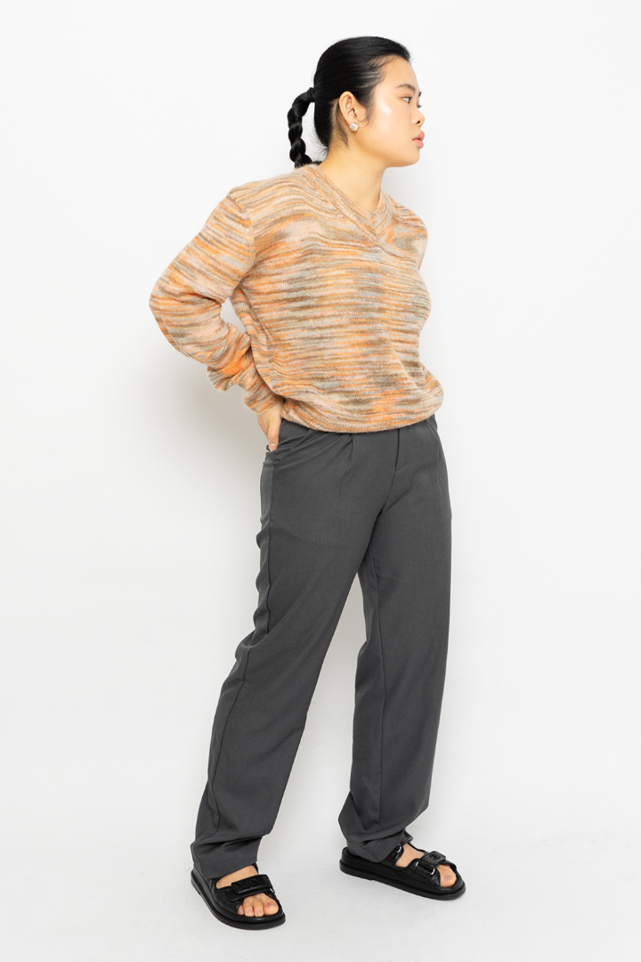 OPEN YY V-NECK COLOUR BLENDED SWEATER