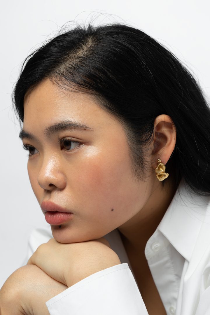 RELEASED FROM LOVE WASTED EARRINGS 002 GOLD VERMEIL