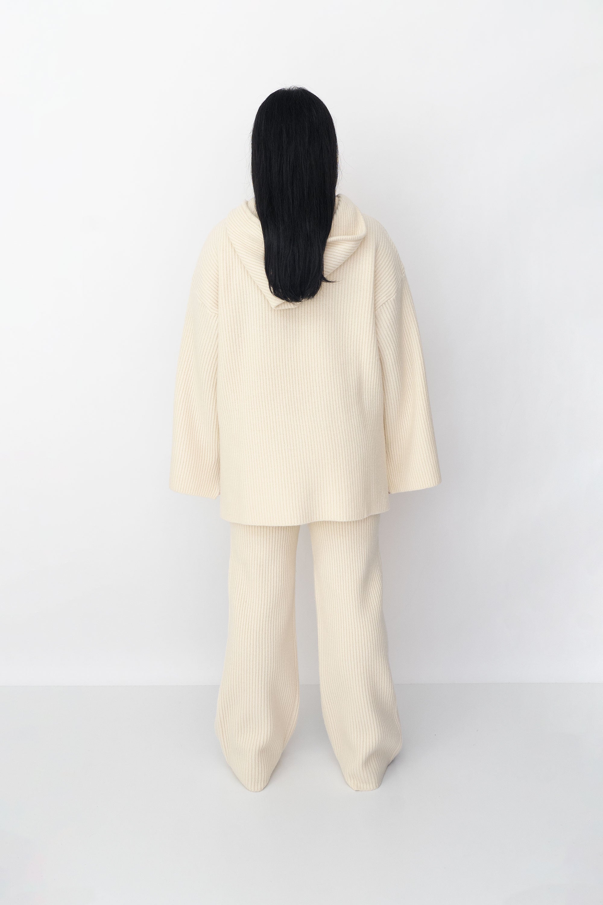 DRAE WHITE HOODED KNIT